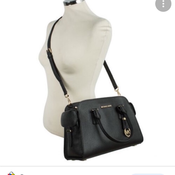MICHAEL Michael Kors Handbags - 🤎 Michael Kors Harper Medium Black Pebbled Leather Satchel, Shoulder Bag 🤎
